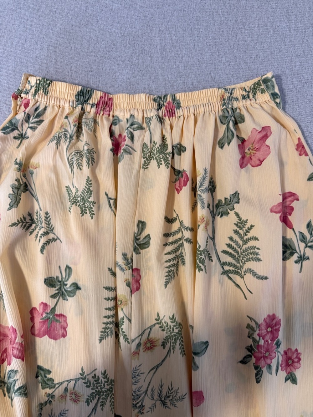 Alfred Dunner Yellow Floral Midi Skirt with Pink & Green Print SZ10 - Picture 12 of 13